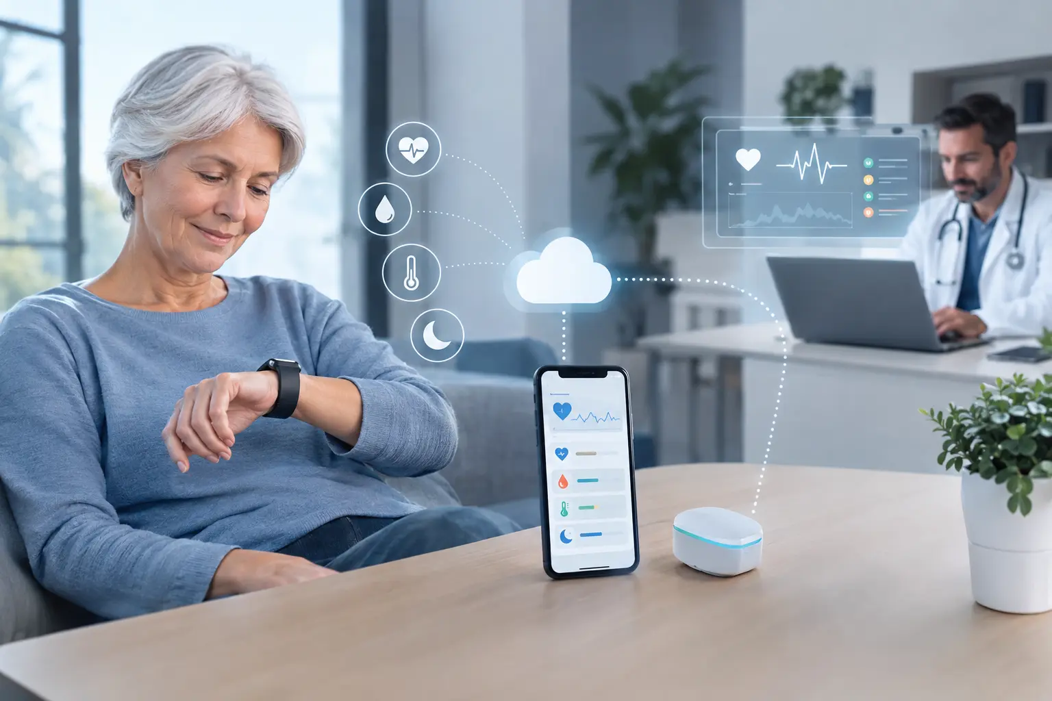 Monitorización remota de pacientes mediante dispositivos conectados de IoT en salud