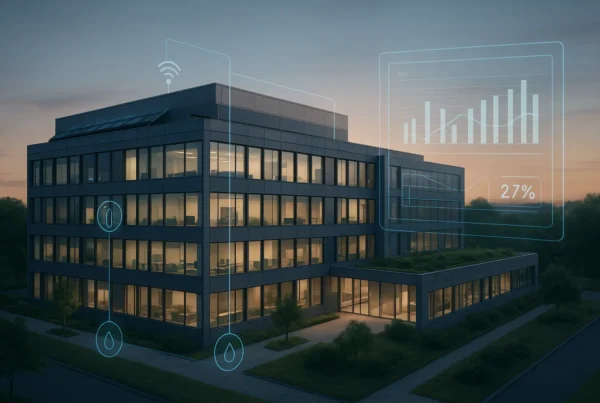 IoT para edificios inteligentes: edificio corporativo con sensores y monitorización de la eficiencia energética